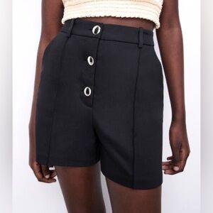 ZARA Black High Waisted Sailor Shorts Size XS